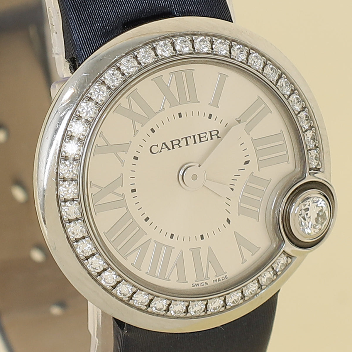 Cartier Stainless Steel Ballon Blanc Diamond 26mm Quartz Watch-Cartier-THE CLOSET