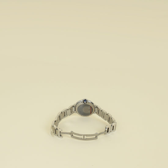 Cartier Stainless Steel Diamond Ballon Bleu Automatic 33mm Watch