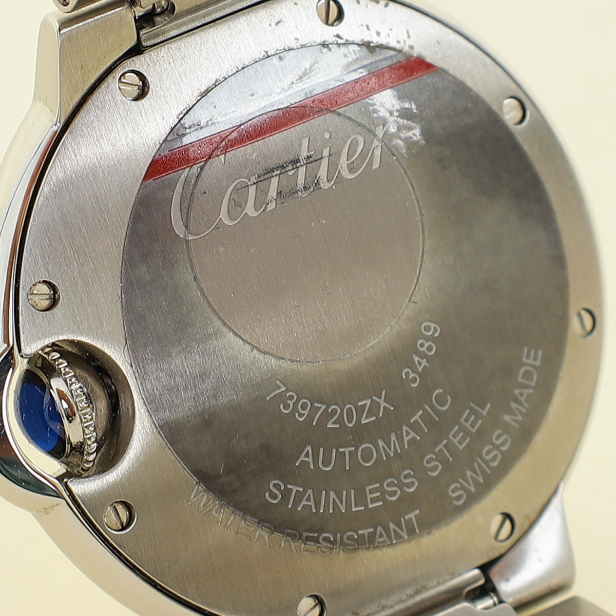 Cartier Stainless Steel Diamond Ballon Bleu Automatic 33mm Watch