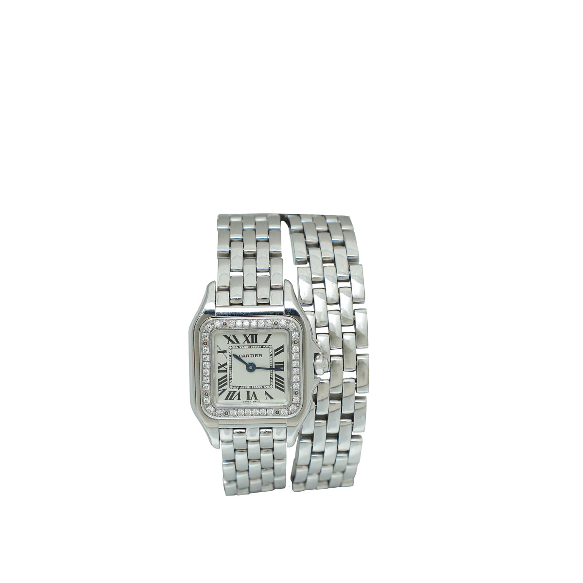 Cartier 18K White Gold Diamond Panthere De Cartier Small Model Quartz Watch-Cartier-THE CLOSET