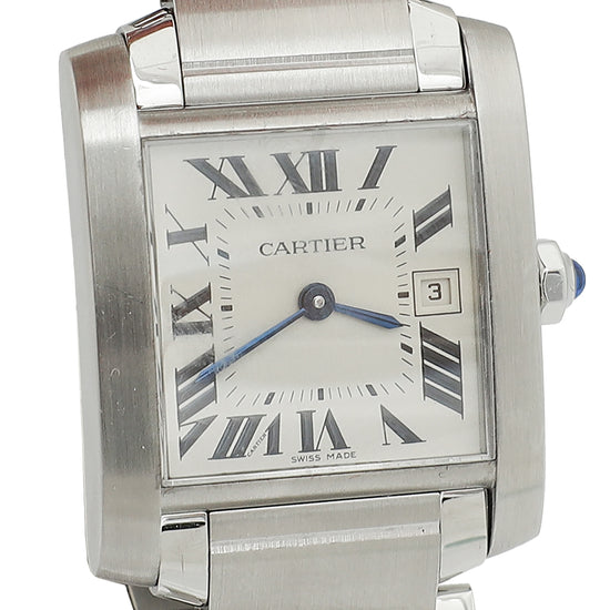 Load image into Gallery viewer, Cartier Stainless Steel Tank Francaise Small Model Quartz 25 mm Watch
