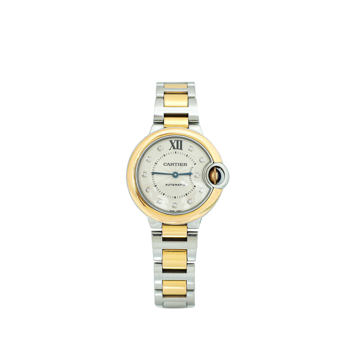 Cartier 18K Rose Gold ST.ST Diamond Ballon Bleu de Cartier 33mm Automatic Watch-Cartier-THE CLOSET