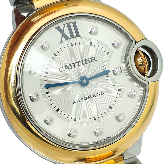 Cartier 18K Rose Gold ST.ST Diamond Ballon Bleu de Cartier 33mm Automatic Watch