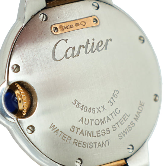 Cartier 18K Rose Gold ST.ST Diamond Ballon Bleu de Cartier 33mm Automatic Watch