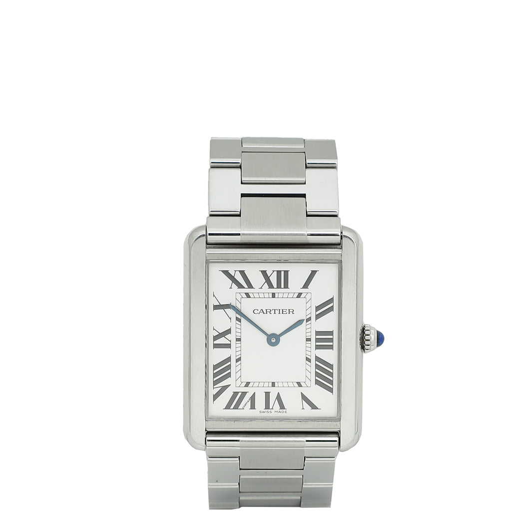 Cartier Stainless Steel Tank Solo Large Model Quartz 25.5mm Woman Watch-Cartier-THE CLOSET