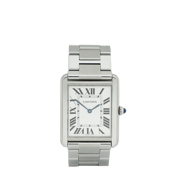 Cartier Stainless Steel Tank Solo Large Model Quartz 25.5mm Woman Watch