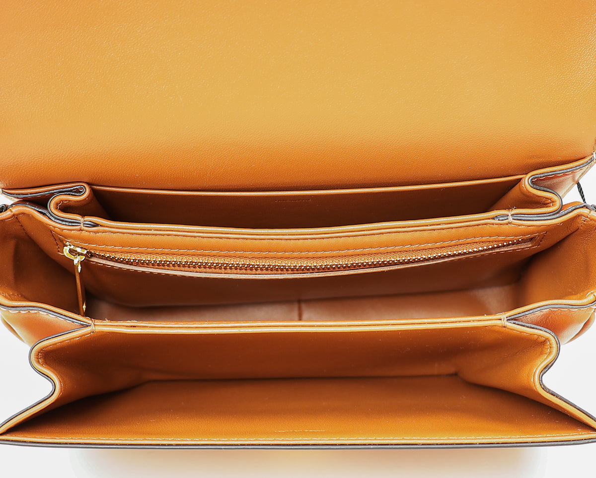 Celine Tan Classique Triomphe Natural Flap Bag-Celine-THE CLOSET