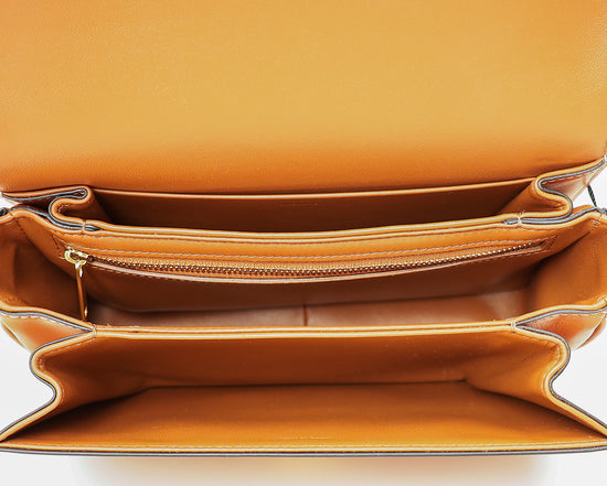 Celine Tan Classique Triomphe Natural Flap Bag-Celine-THE CLOSET