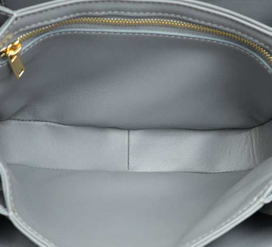 Celine Cloudy Grey Shiny Classique Triomphe Flap Bag