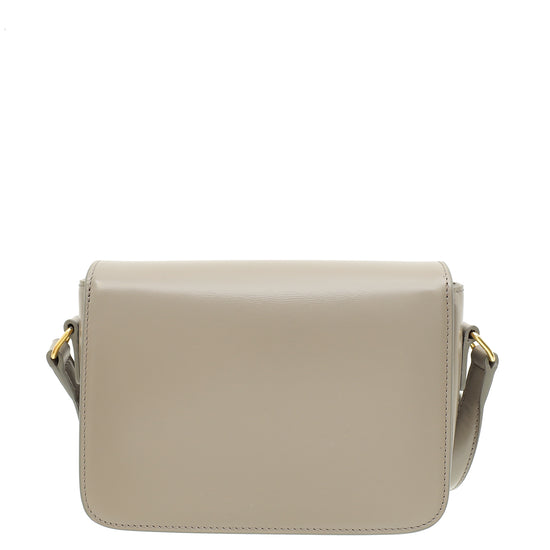 Celine Gray Teen Triomphe Flap Shoulder Bag