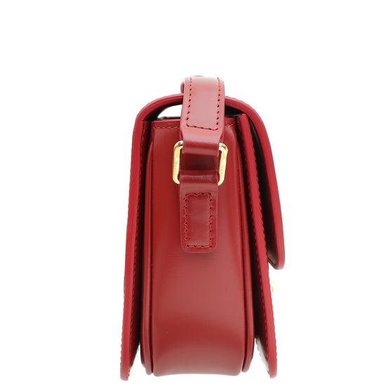 Celine Red Teen Triomphe Flap Shoulder Bag