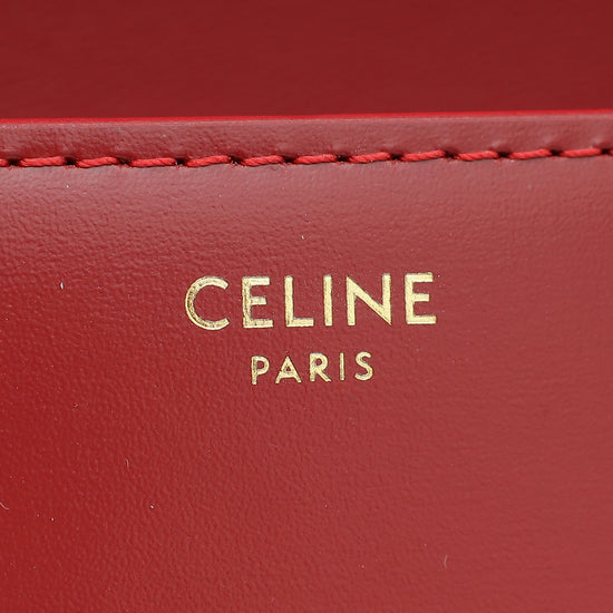 Celine Red Teen Triomphe Flap Shoulder Bag