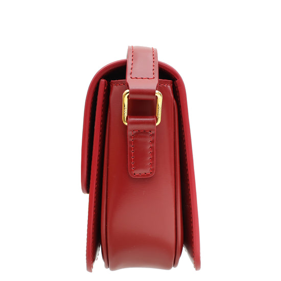 Celine Red Teen Triomphe Flap Shoulder Bag