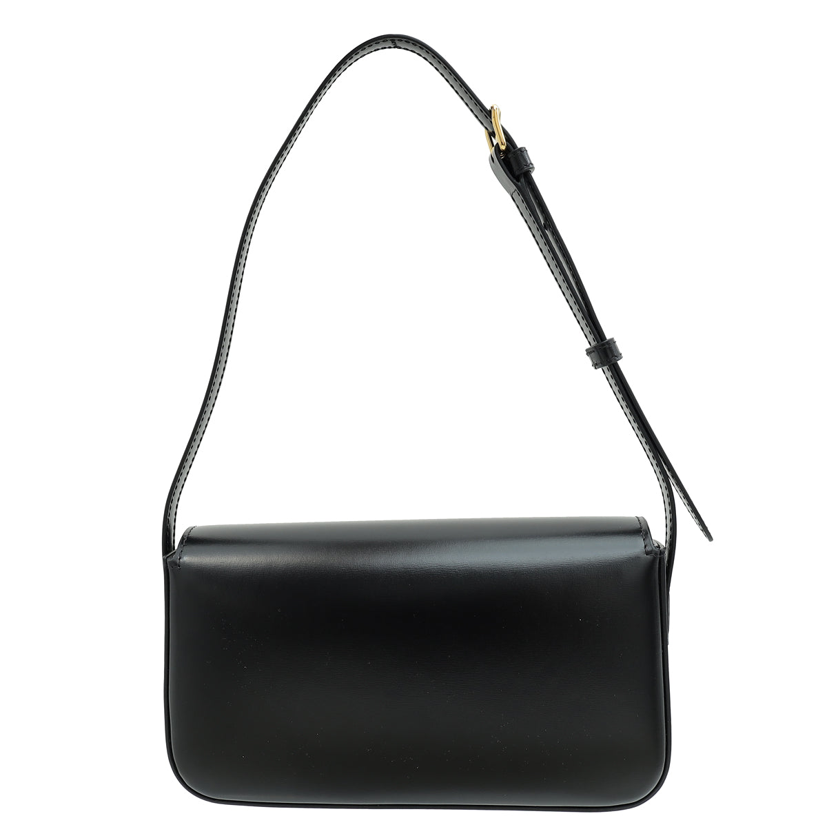 Celine Black Claude Triomphe Shiny Shoulder Bag
