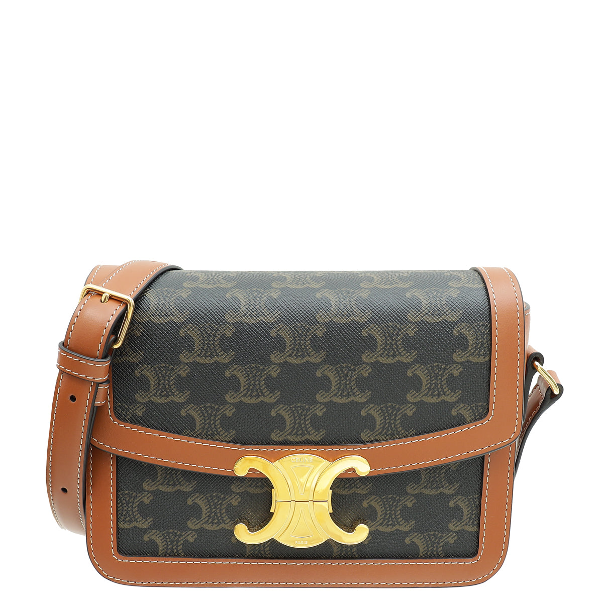 Celine Tricolor Teen Triomphe Flap Shoulder Bag-Celine-THE CLOSET