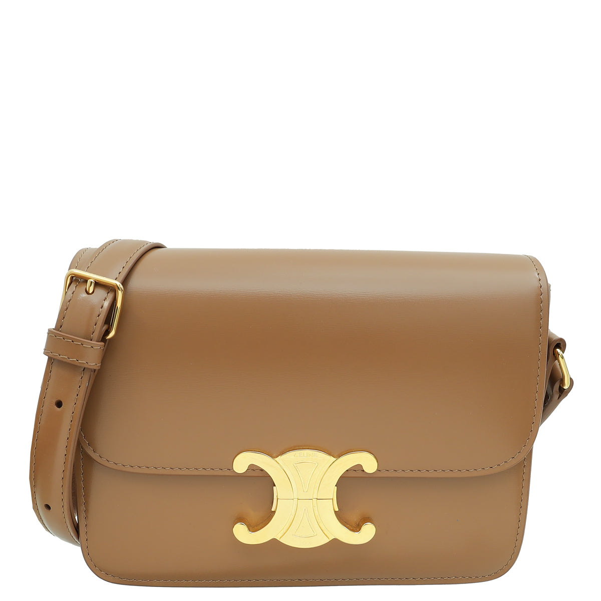 Celine Brown Triomphe Teen Shoulder Bag-Celine-THE CLOSET