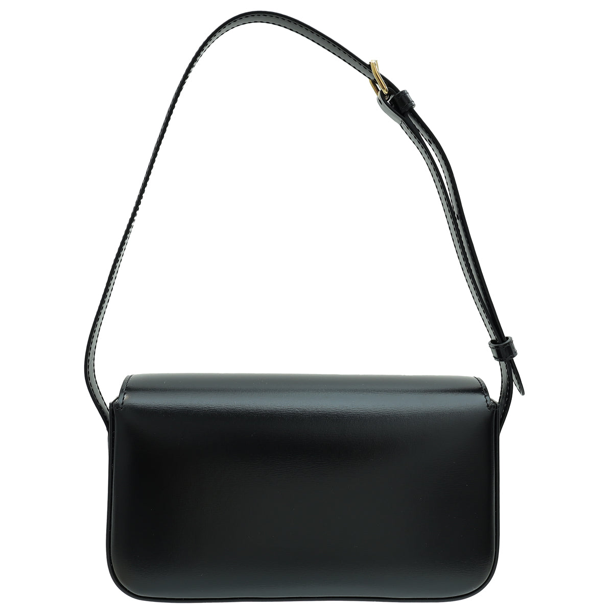 Celine Black Triomphe Shiny Shoulder Bag-Celine-THE CLOSET