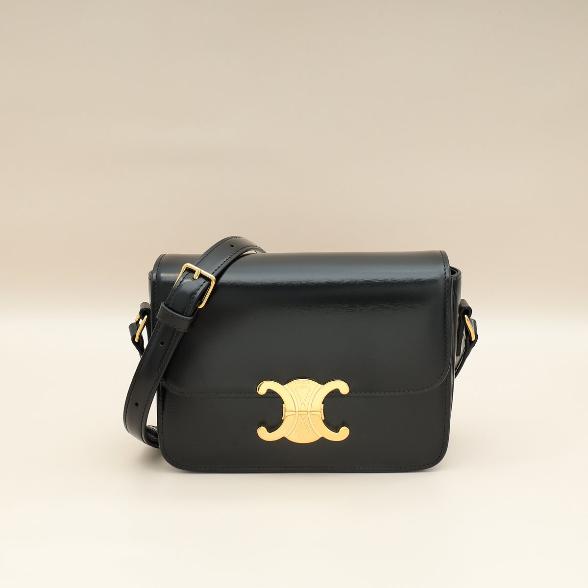 Celine Black Triomphe Teen Shoulder Bag-Celine-THE CLOSET