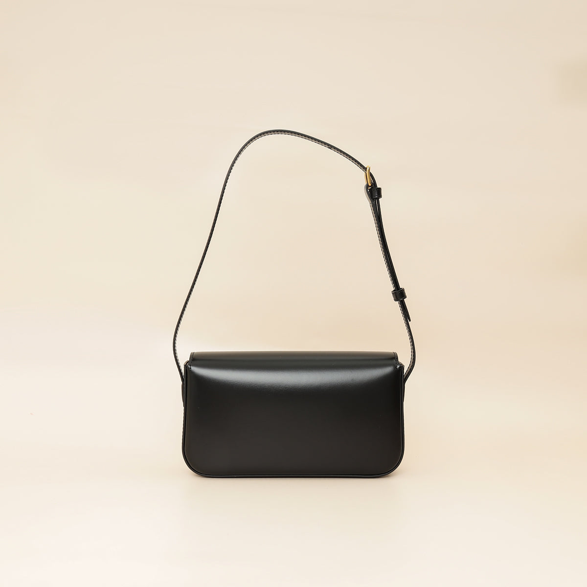 Celine Black Triomphe Shiny Shoulder Bag-Celine-THE CLOSET