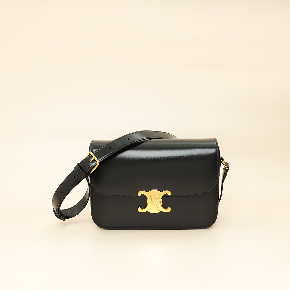 Celine Black Classique Triomphe Bag