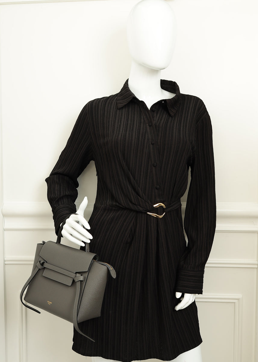 Celine Dark Grey Nano Belt Bag-Celine-THE CLOSET