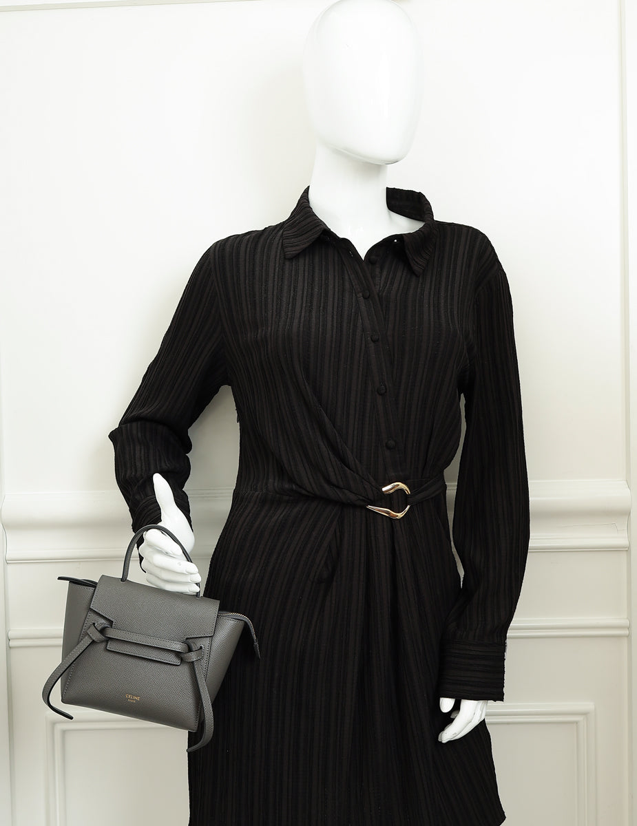 Celine Dark Grey Pico Belt Bag-Celine-THE CLOSET