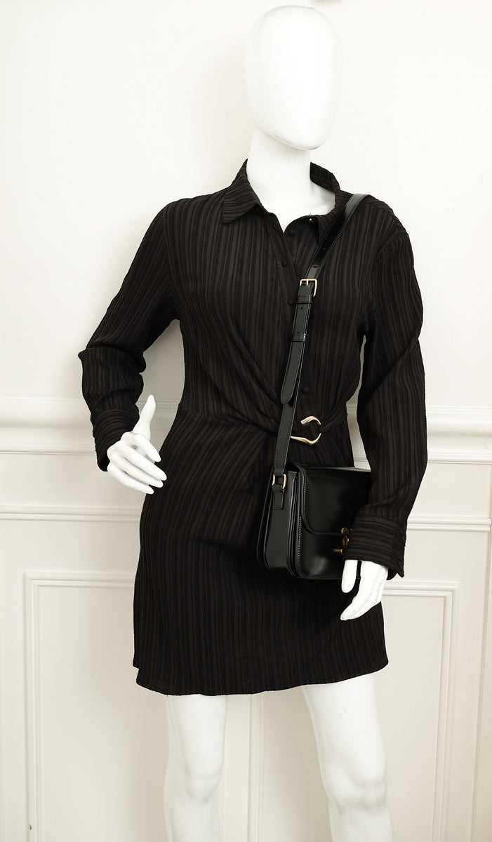 Celine Black Classique Triomphe Shoulder Bag-Celine-THE CLOSET