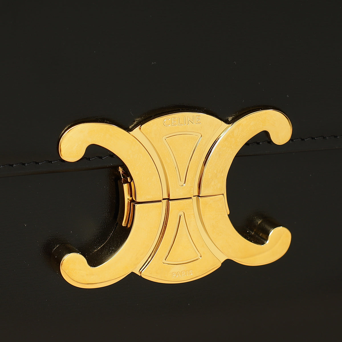 Celine Black Classique Triomphe Shoulder Bag-Celine-THE CLOSET