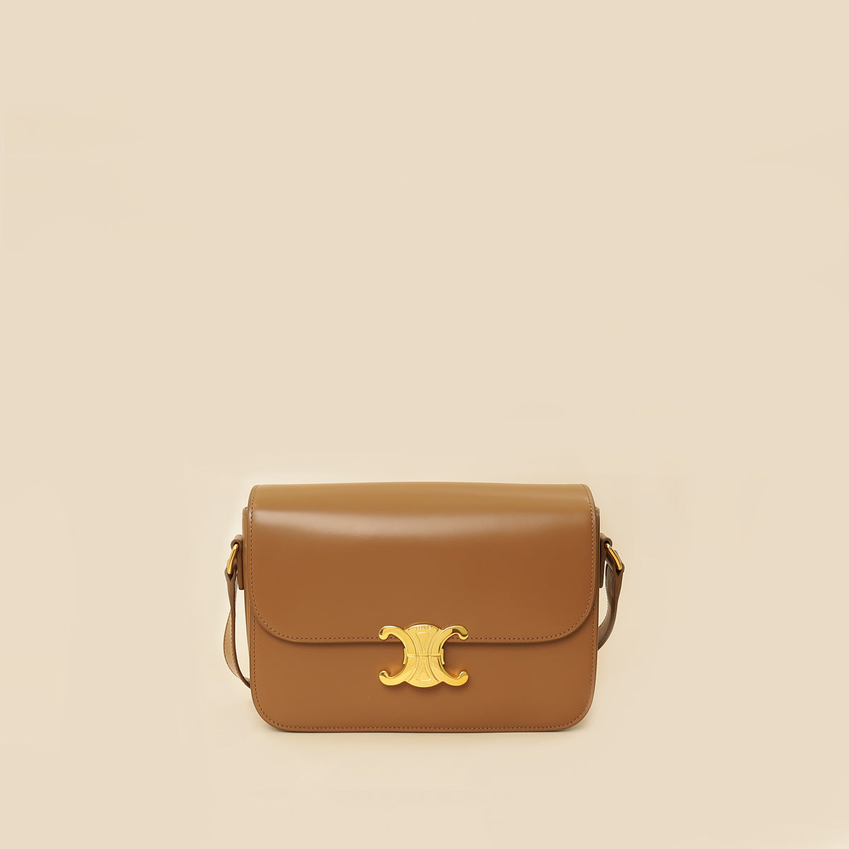 Celine Brown Classique Triomphe Shoulder Bag-Celine-THE CLOSET