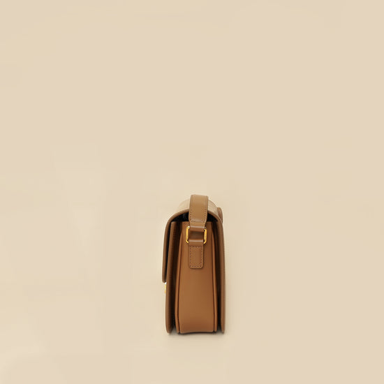 Celine Brown Classique Triomphe Shoulder Bag-Celine-THE CLOSET