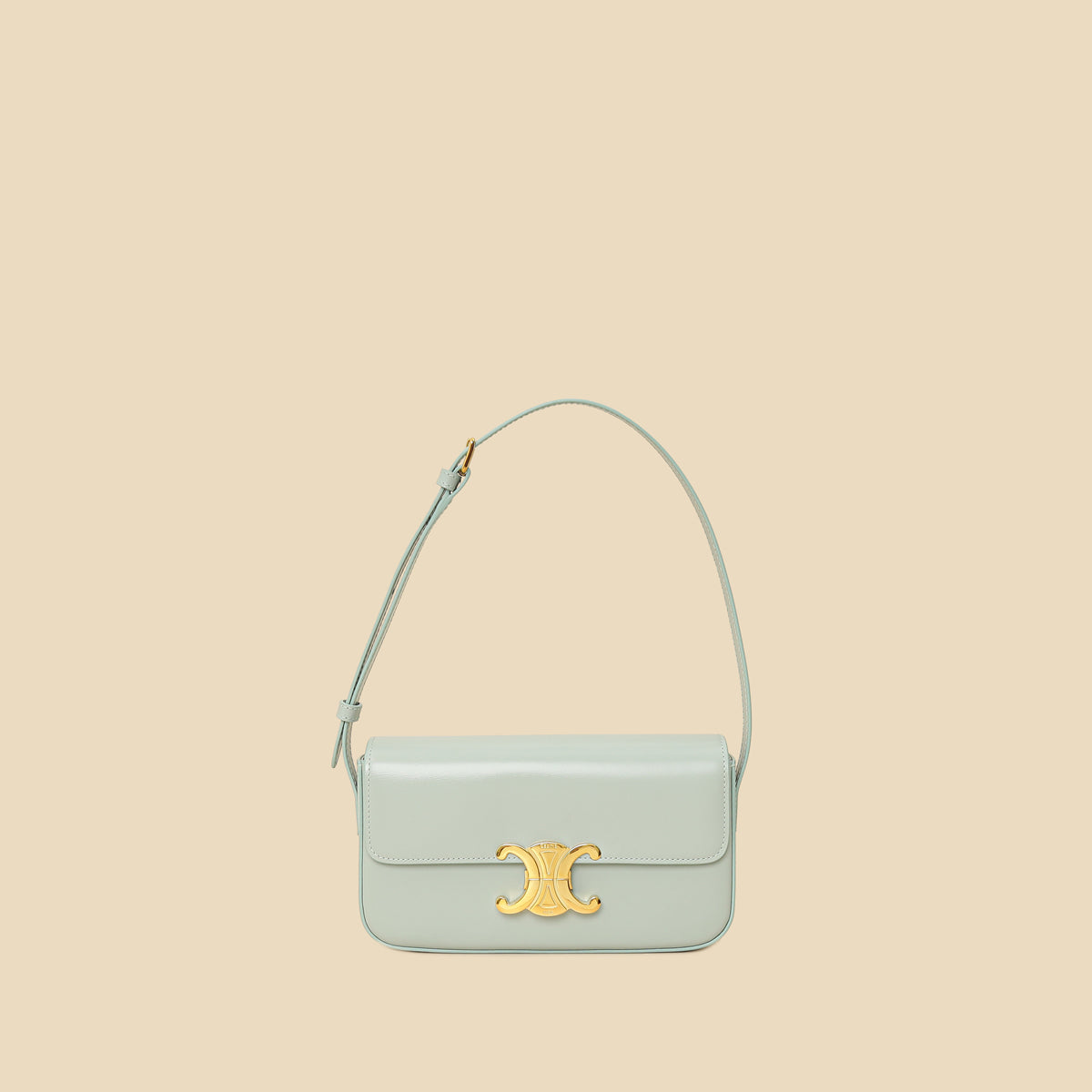 Celine Soft Blue Claude Triomphe Shiny Shoulder Bag-Celine-THE CLOSET