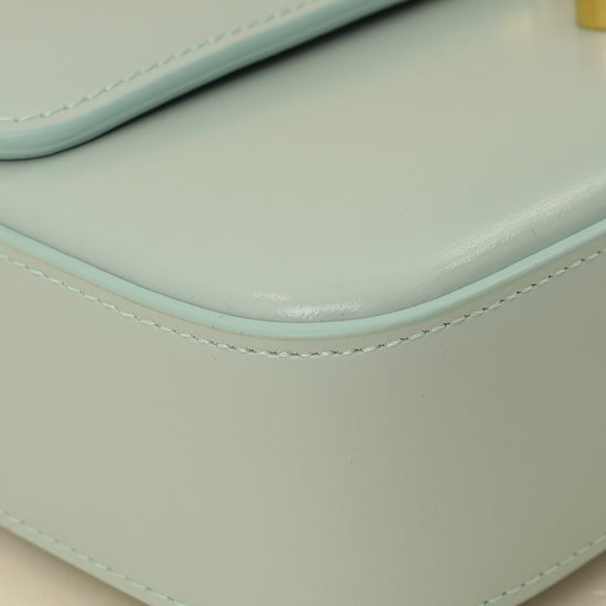 Celine Soft Blue Claude Triomphe Shiny Shoulder Bag-Celine-THE CLOSET