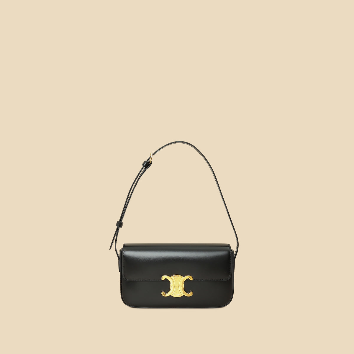 Celine Black Claude Triomphe Shoulder Bag-Celine-THE CLOSET