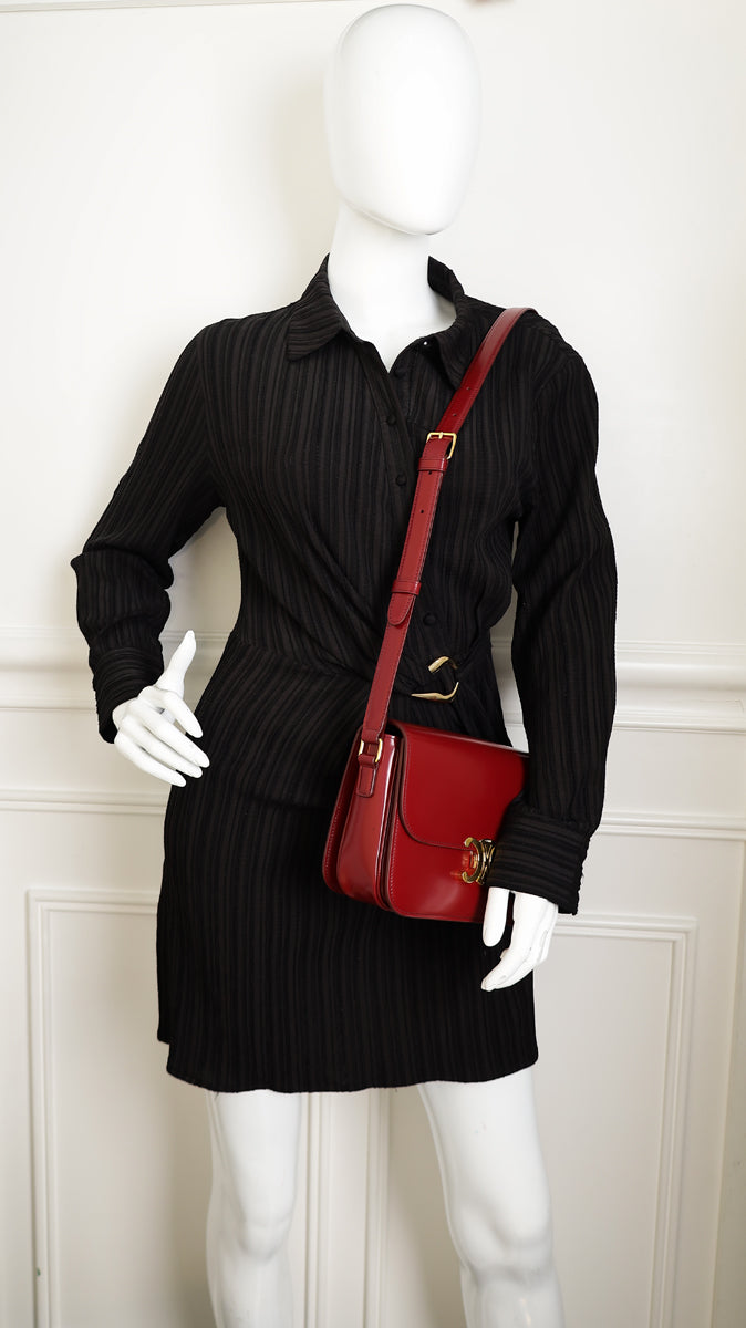 Celine Burgundy Classique Triomphe Bag-Celine-THE CLOSET