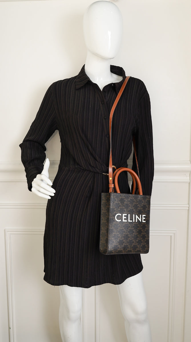 Celine Tricolor Triomphe Mini Vertical Cabas Bag