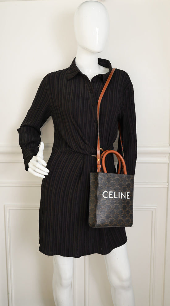 Celine Tricolor Triomphe Mini Vertical Cabas Bag