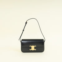 Celine Black Claude Triomphe Shoulder Bag