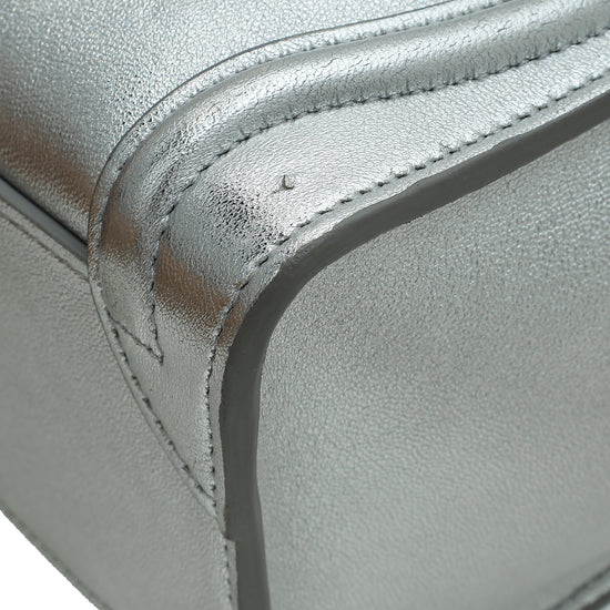 Celine Silver Laminated Nano Luggage Bag