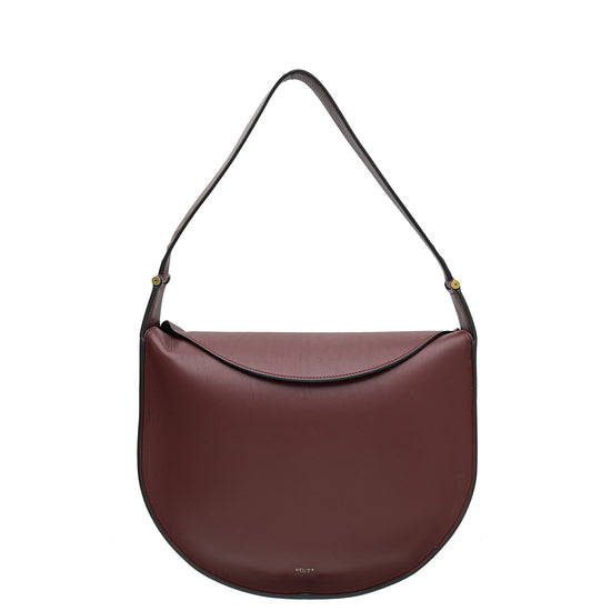 Celine Burgundy Round Flap Bag