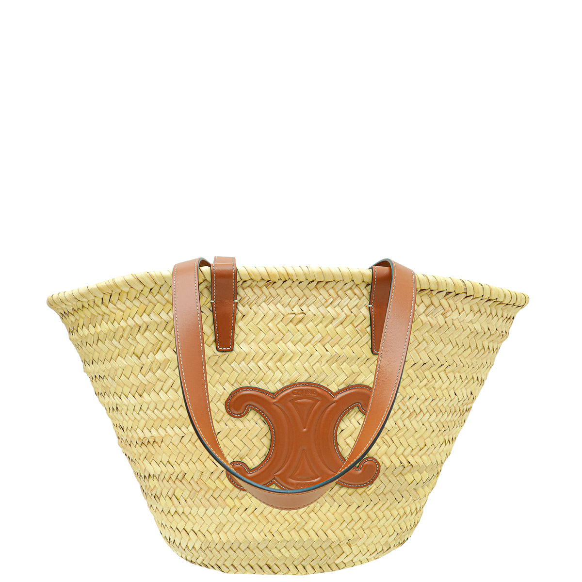 Celine Bicolor Classic Panier Palm Leaves Medium Basket Bag-Celine-THE CLOSET