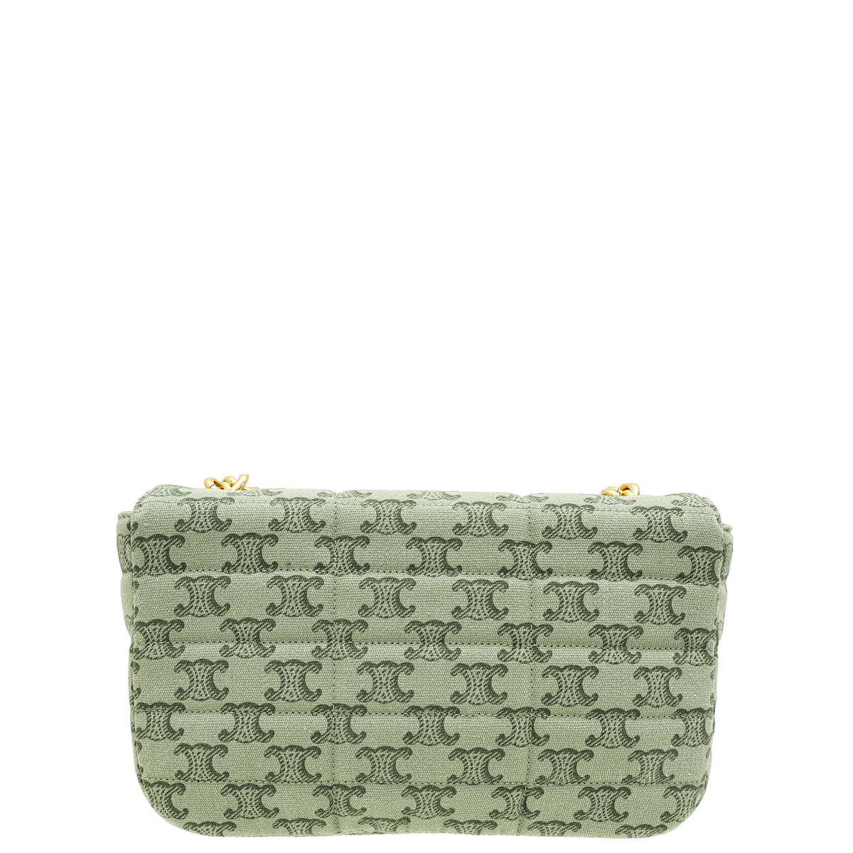 Celine Khaki Triomphe Print Chain Bag