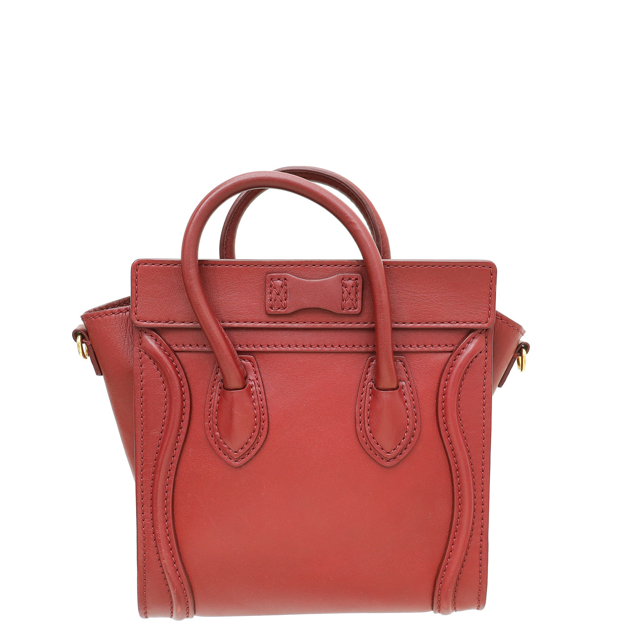 Celine Dark Red Nano Luggage Bag-Celine-THE CLOSET