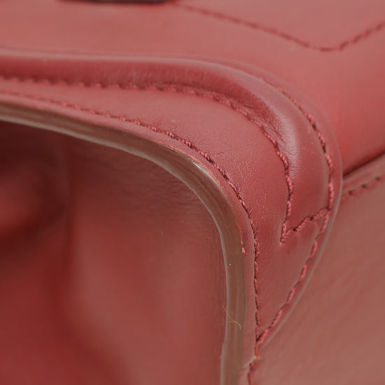 Celine Dark Red Nano Luggage Bag