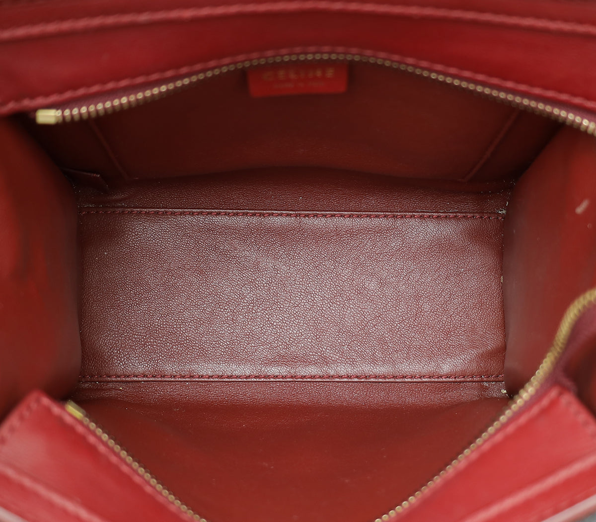 Celine Dark Red Nano Luggage Bag