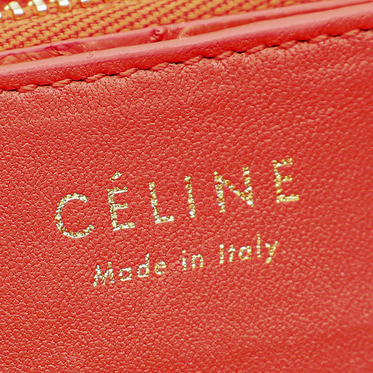 Celine Red Classic Box Python Medium Bag