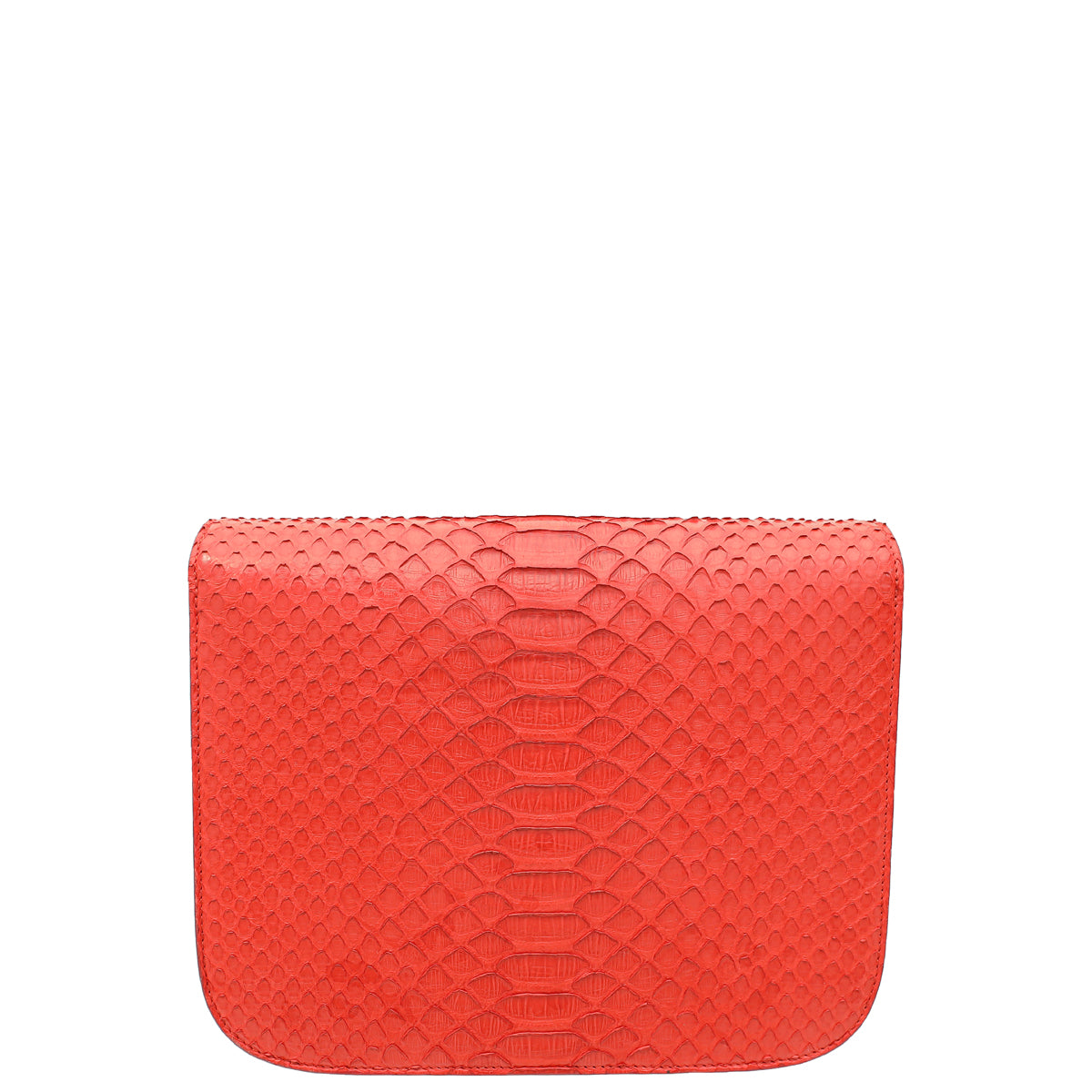 Celine Red Classic Box Python Medium Bag