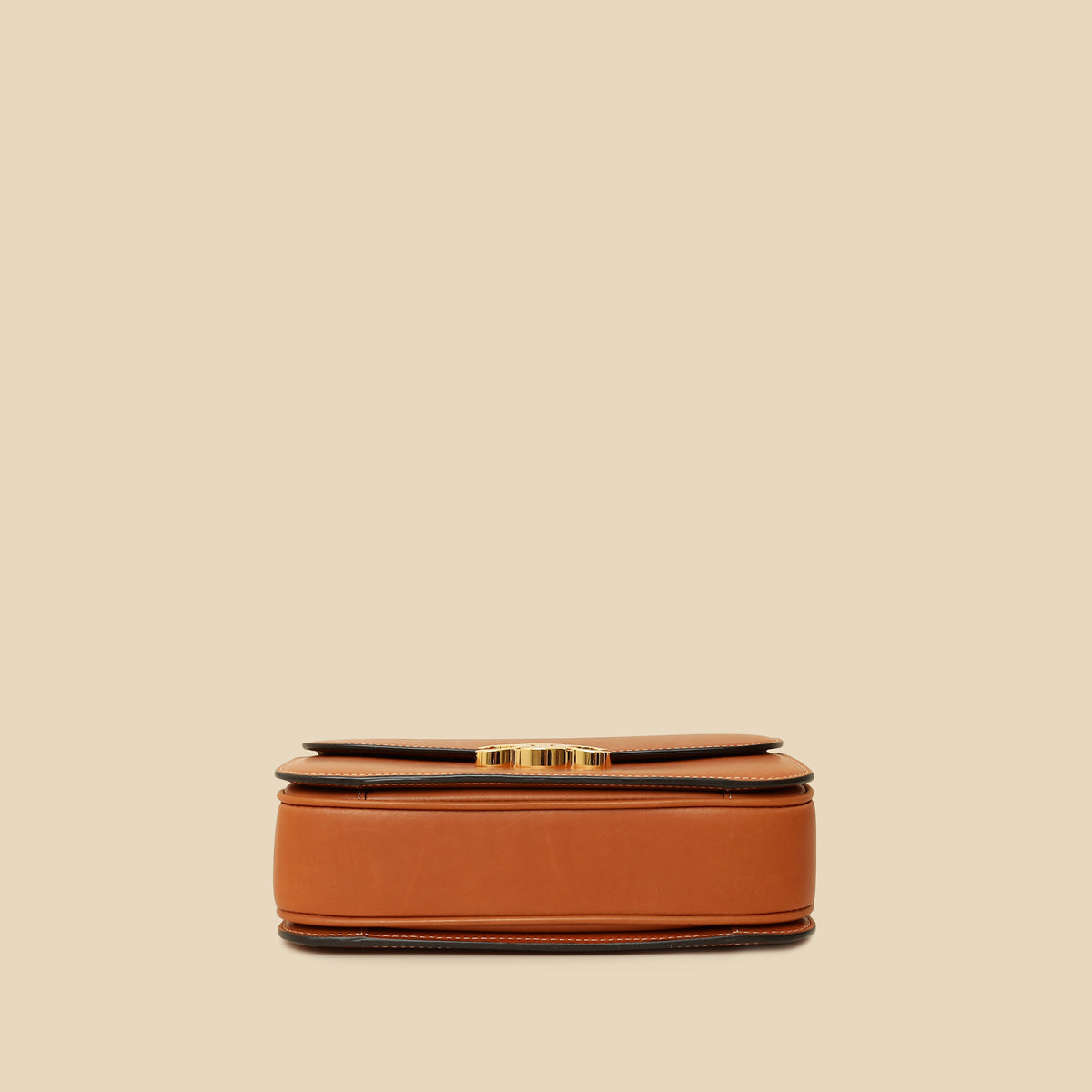 Celine Tan Classique Triomphe Natural Flap Bag-Celine-THE CLOSET