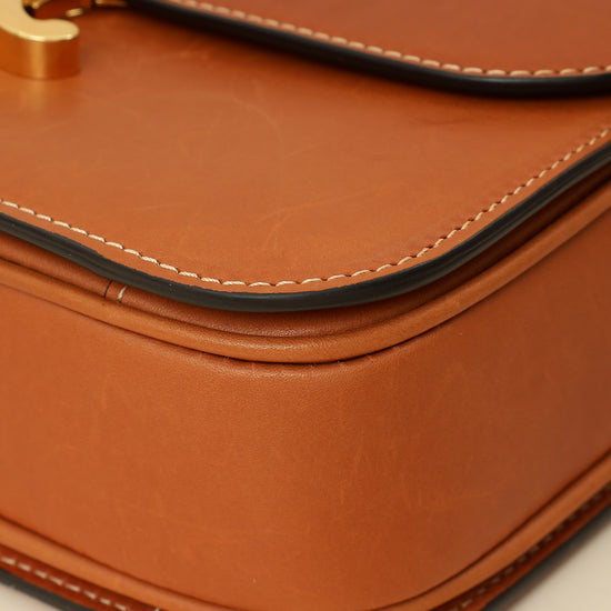 Celine Tan Classique Triomphe Natural Flap Bag-Celine-THE CLOSET