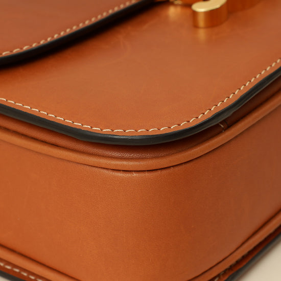 Celine Tan Classique Triomphe Natural Flap Bag-Celine-THE CLOSET