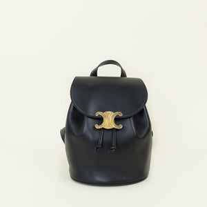 Celine Black Triomphe Calfskin Bonnie Backpack Bag